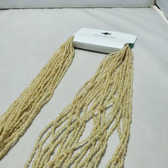 Signature ivory seed bead multi strand necklace 20 strand - Picture 5 of 5
